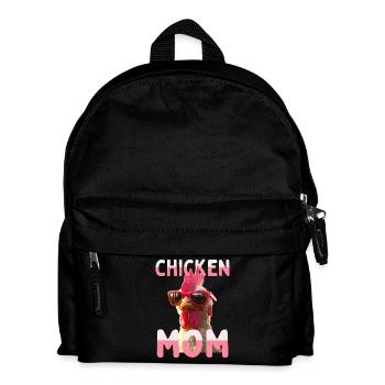 Chicken Mom Huhn Mama Bäuerin Muttertag Hühner - Kinder Rucksack - Schwarz - Vorne