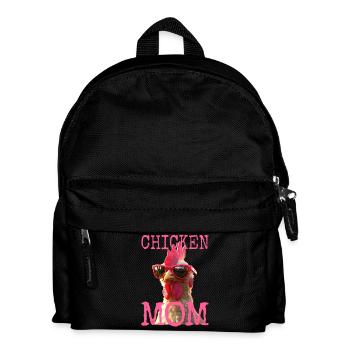 Chicken Mom Huhn Mama Bäuerin Muttertag Hühner - Kinder Rucksack - Schwarz - Vorne