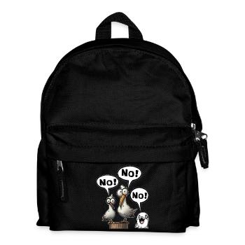 no, nope, maybe later, saying, funny, fun - Kids' Backpack - black - Front