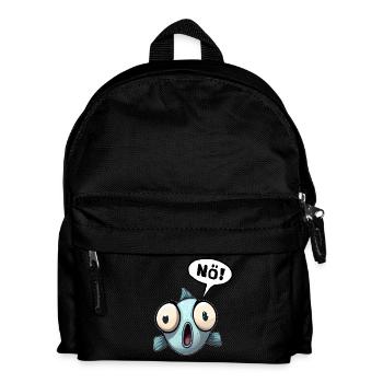 Fisch Nein no Nö Nee Spruch Lustiges Funshirt - Kids' Backpack - black - Front