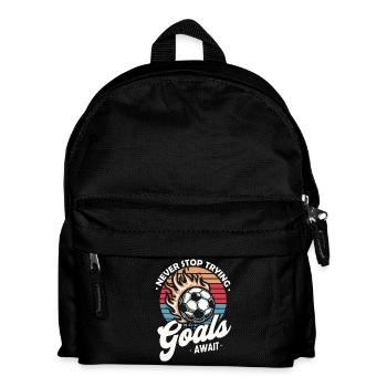 Never Stop Trying Goals Await Football Motivation - Kids' Backpack - black - Front