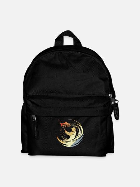 Vintage Fischen - Kinder Rucksack - Schwarz