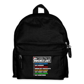 Christmas Bucket List Video Games Xmas Gamer - Kinder Rucksack - Schwarz - Vorne