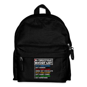 Christmas Bucket List Video Games Xmas Gamer - Kinder Rucksack - Schwarz - Vorne
