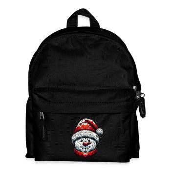 Polygon Art Snowman Santa Hat Original - Kids' Backpack - black - Front
