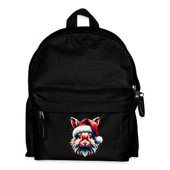 Polygon Art Bunny Santa Hat Original - Kids' Backpack - black - Front