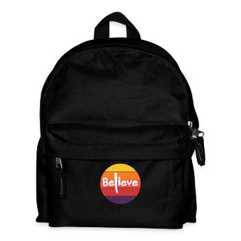 Believe with long L and retro Sunset Believer - Kids' Backpack - black - Front