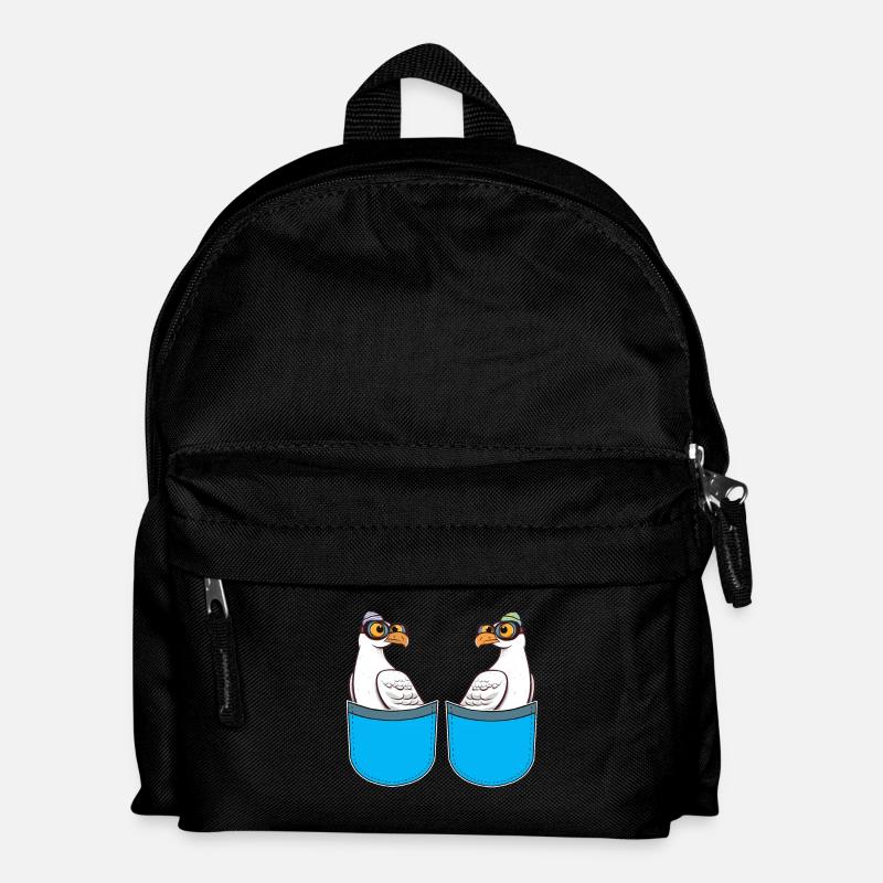 Matrosen Möwen maritim Seemänner - Kinder Rucksack - Schwarz