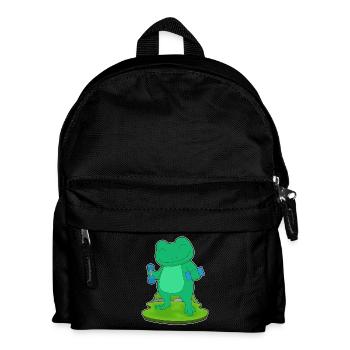 Frosch Bodybuilder Hanteln Bodybuilding - Kinder Rucksack - Schwarz - Vorne