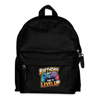 Birthday Boys: Zeit zum Levelaufleveln Birthday Gamer Boys - Kinder Rucksack - Schwarz - Vorne
