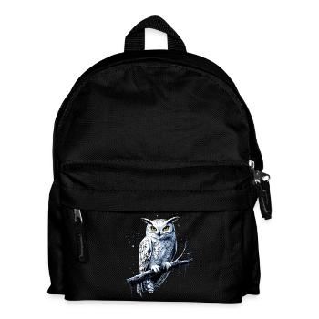 Eule Schleiereule Kauz Uhu Owl Süße Eulen - Kinder Rucksack - Schwarz - Vorne