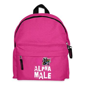 Alpha Einhorn - Süßer Teddy reitet auf Einhorn - Kinder Rucksack - Fuchsia - Vorne