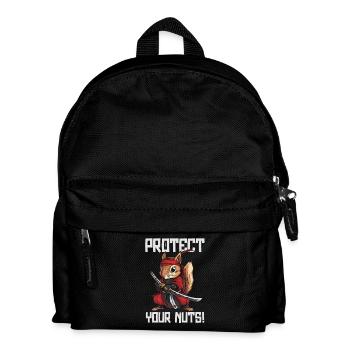 Beschütze Deine Nüsse Ninja Eichhörnchen - Kinder Rucksack - Schwarz - Vorne