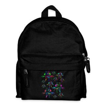 Regenbogen Giraffen Giraffe Kinder Kind Zootiere - Kinder Rucksack - Schwarz - Vorne