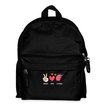 Frieden Liebe Häkeln Handwerk Kunst - Kinder Rucksack - Schwarz - Vorne