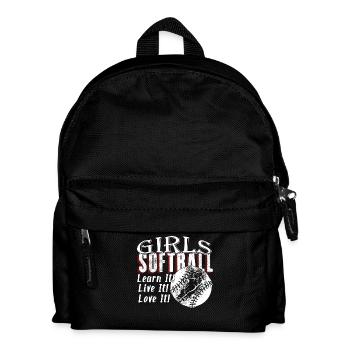 Girls Softball Learn It Live It Love It - Kids' Backpack - black - Front
