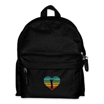 Posaunist Silhouette Posaune Retro Herz - Kinder Rucksack - Schwarz - Vorne
