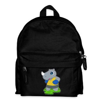 Nashorn Boxer Boxhandschuhe Boxen - Kinder Rucksack - Schwarz - Vorne
