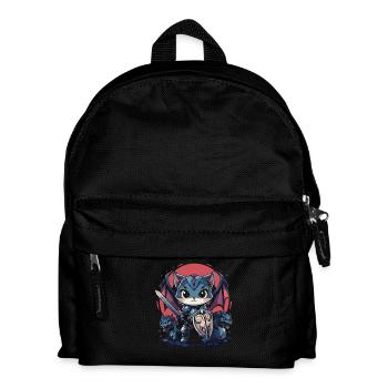 Chevalier chat épique avec des compagnons dragons - Sac à dos Enfant - noir - Devant