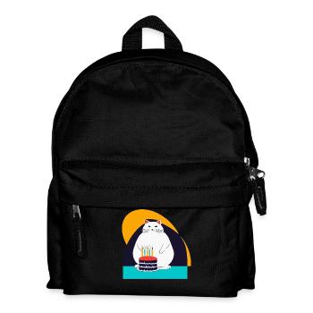 Cat celebrates fifth birthday - Kids' Backpack - black - Front