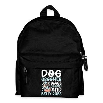 Dog Groomer Wags Bubbles And Belly Rubs - Kinder Rucksack - Schwarz - Vorne