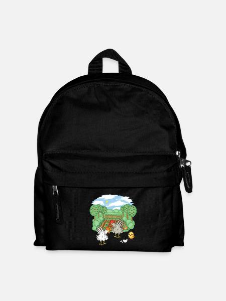 Garten Hobbygärtner Hühner Huhn Küken Eier - Kinder Rucksack - Schwarz