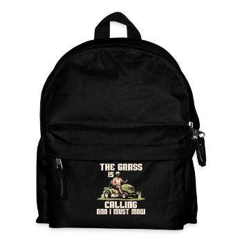 Der Rasen Ruft Und Ich Muss Mähen - Kinder Rucksack - Schwarz - Vorne