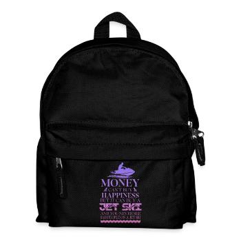 Geld Kann Kein Glück Kaufen Aber Es Kann Ein Jet - Kinder Rucksack - Schwarz - Vorne