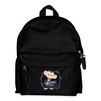 Sock Monkey Plays Ukulele Hula - Kids' Backpack - black - Front