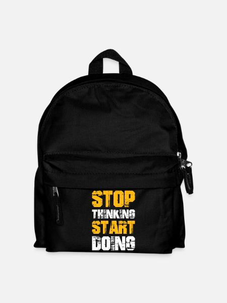 stop thinking start doing - Kids' Backpack - black