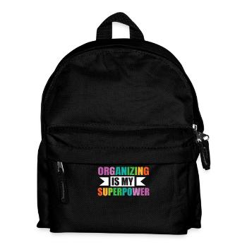 Organizing is my superpower Bunte - Kids' Backpack - black - Front