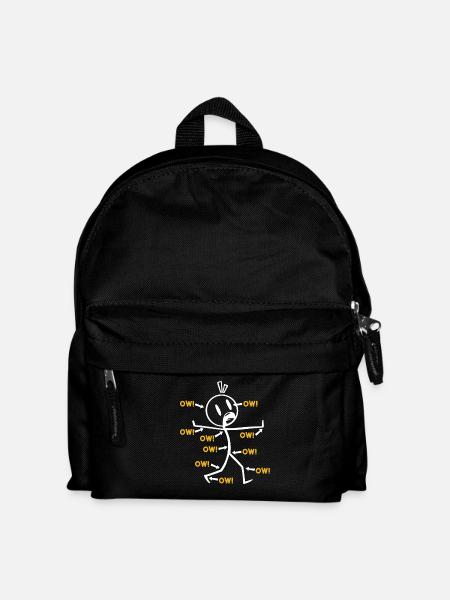 Drôle de « Aïe ! » Illustration de bonhomme allumette avec - Sac à dos Enfant - noir