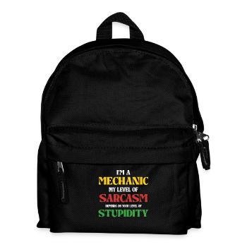 Mechanic Sarcasm Stupidity Humor Saying - Kids' Backpack - black - Front