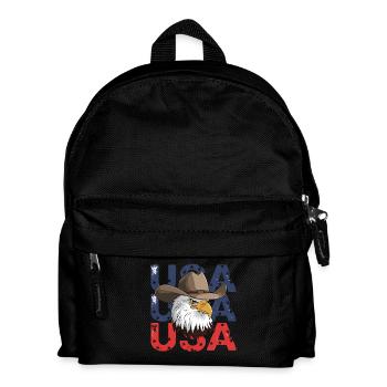 American USA Flagge Adler für Patrioten - Kinder Rucksack - Schwarz - Vorne