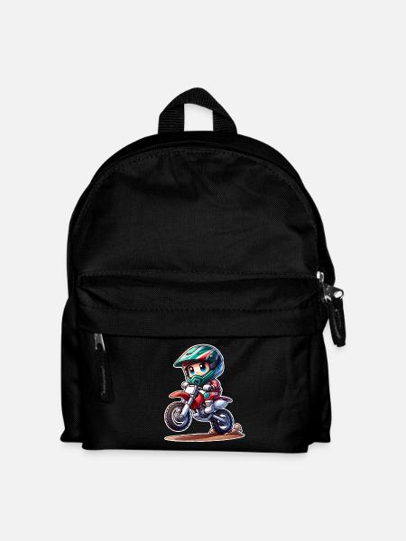 Motocross - Kinder Rucksack - Schwarz