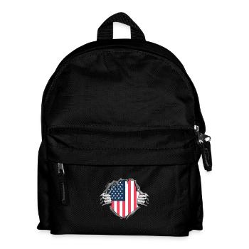 American flag unveiling design - Kids' Backpack - black - Front