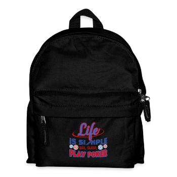 Life Is Simple Eat Sleep Play Poker - Kids' Backpack - black - Front
