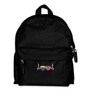 Venezuela Uk Heartbeat Flag British Venezuelan - Kids' Backpack - black - Front
