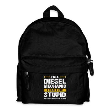 I'm a diesel mechanic, can't be stupid - Kids' Backpack - black - Front