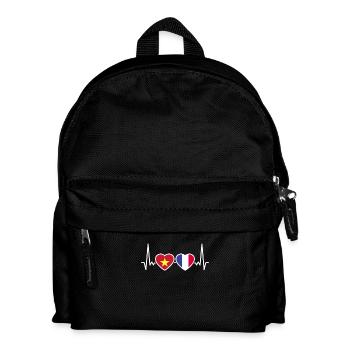 Vietnam France Heartbeat Drapeau Vietnamien - Sac à dos Enfant - noir - Devant