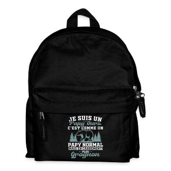 Je suis un papy ours grognon cadeau humour papy - Sac à dos Enfant - noir - Devant