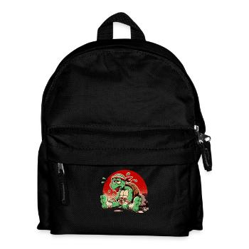 Erschöpfte Kampfsport-Schildkröte macht Pause - Kinder Rucksack - Schwarz - Vorne