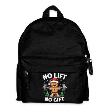 No Lift No Gift Bodybuilder Gingerbread Man Gym - Kids' Backpack - black - Front