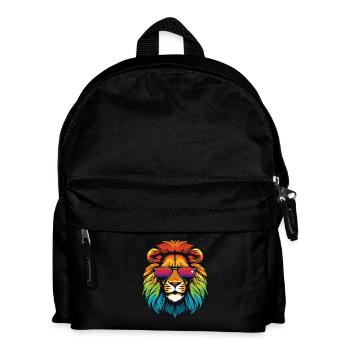 Lion Head Portrait Cool - Kids' Backpack - black - Front