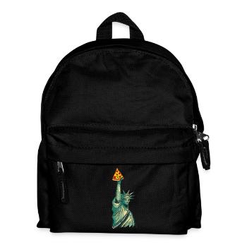 Freiheitsstatue Mit Pizza-Fackel Kunstwerk New - Kinder Rucksack - Schwarz - Vorne