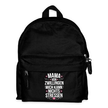 Zwillingsmama Mama von Zwillingen Zwillings Mutter - Kinder Rucksack - Schwarz - Vorne