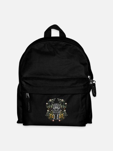 Natur Wolf Wölfe Wölfin Blumen Märchen Kinder - Kinder Rucksack - Schwarz