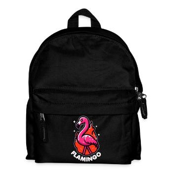 Flamingo Pun Bird Cute - Kids' Backpack - black - Front