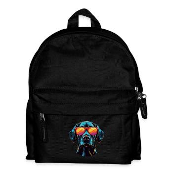 Portrait de tête de chien labrador Cool - Sac à dos Enfant - noir - Devant
