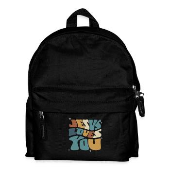 Jésus t’aime Message spirituel - Sac à dos Enfant - noir - Devant